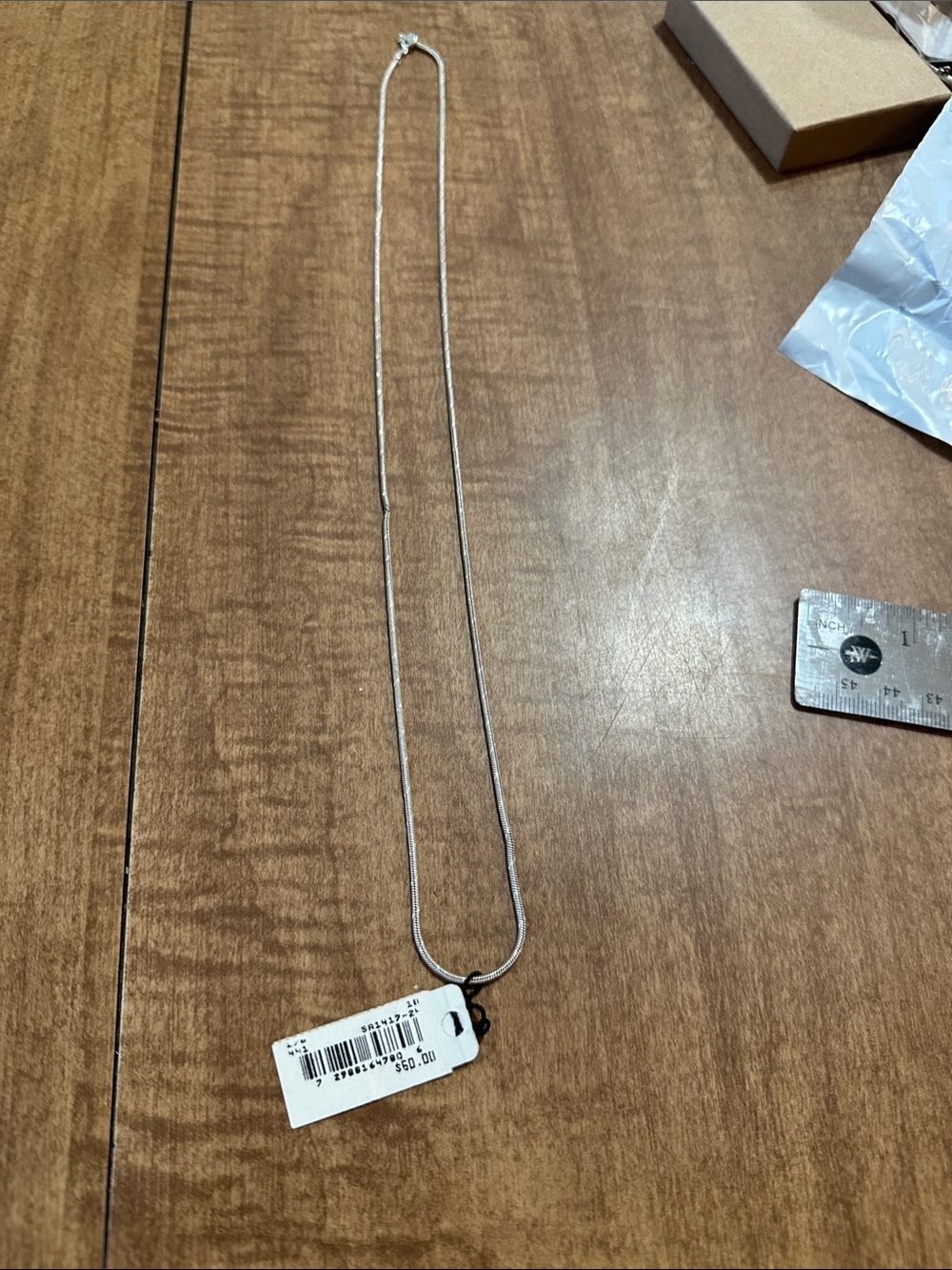 Sterling Silver Simple necklace- new - 10.332 grams